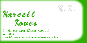 marcell koves business card